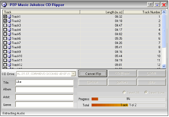 CD Ripper - P2P Music Jukebox