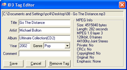 ID3 Tag Editor