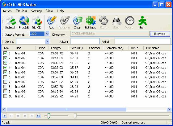 a screenshot of ripping CD