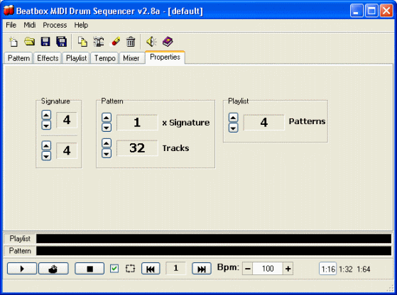 use Beatbox MIDI Drum Sequencer to design midi music