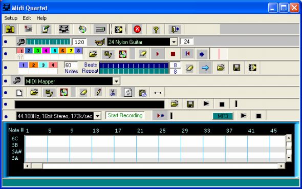 screenshot of MIDI Quartet