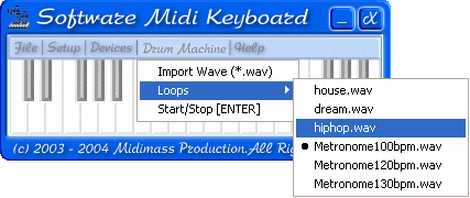 screenshot of keyboard midi music software