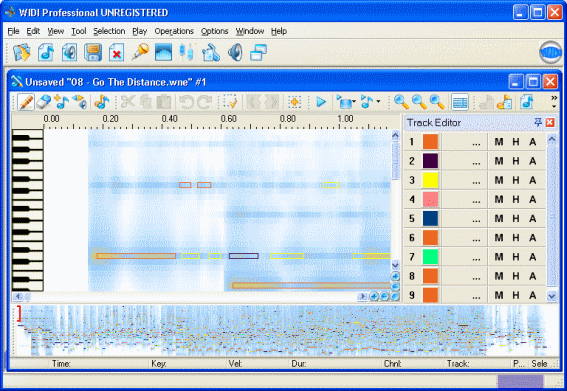 screenshot of track editor