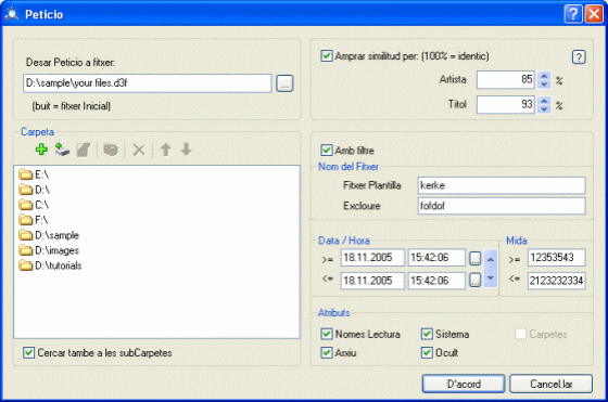 The Screenshot of EF Duplicate MP3 Finder