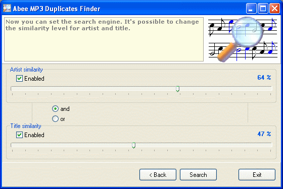 The Screenshot of Abee MP3 Duplicates Finder