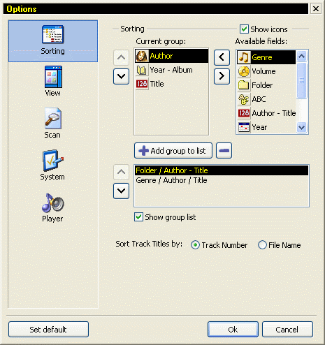 Options window of AbyssAudio Pro