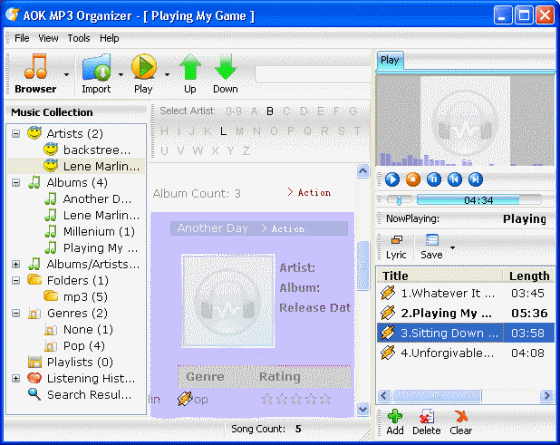 screenshot of main window
