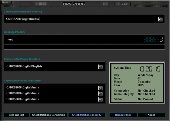 The Screenshot of DRS 2006 Database Connector