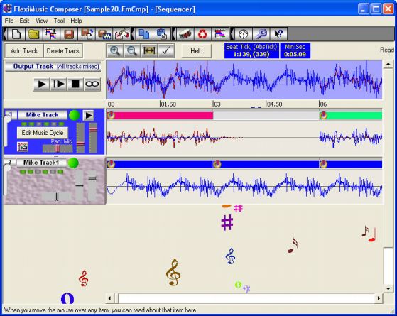 Screenshot of FlexiMusic Composer