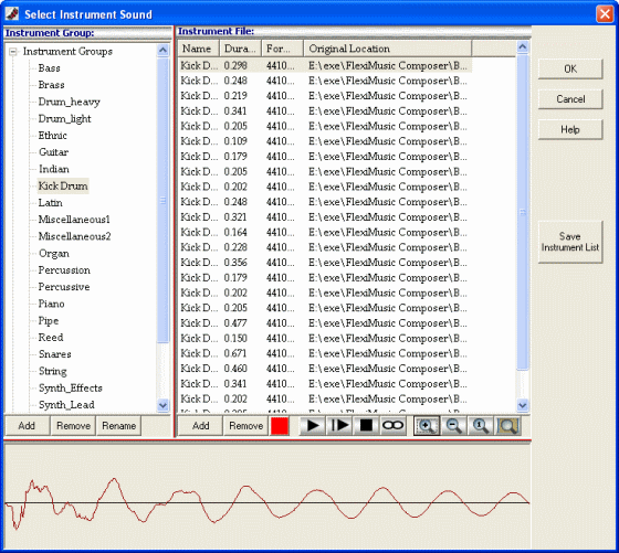 Screenshot of FlexiMusic Composer