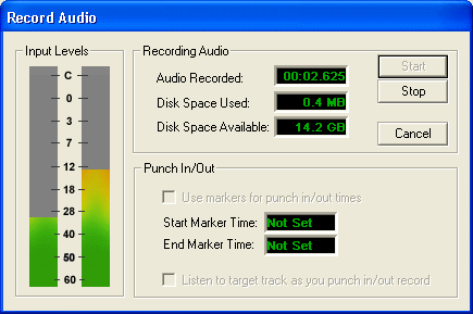 recording sound of audio editor