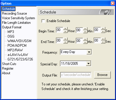 record flash to mp3 tool screen