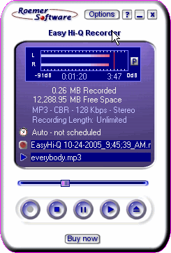Interface of Easy Hi-Q Recorder