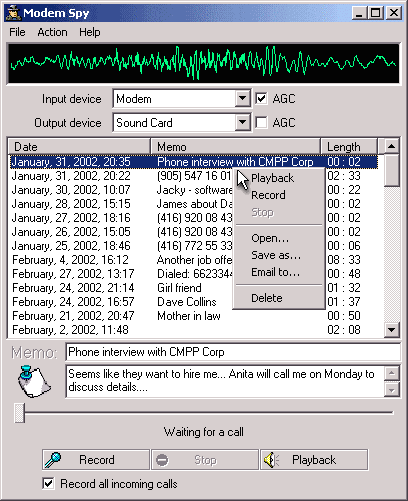 Modem Spy is a voice converter