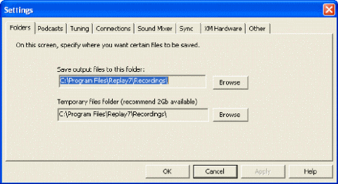screenshot of racording radio software