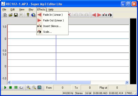 Interface of Super Mp3 Recorder Pro