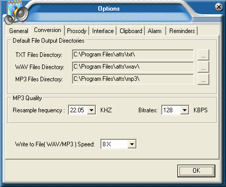 Options - Advanced Text To Speech