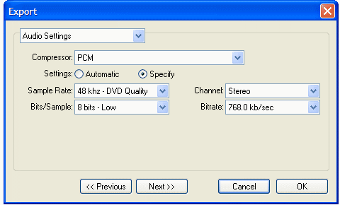 Screenshot - Select detailed settings