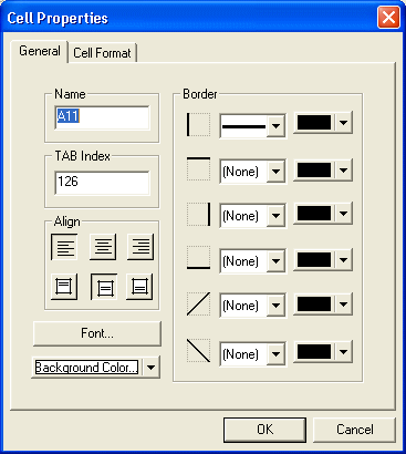 Setting cell properties