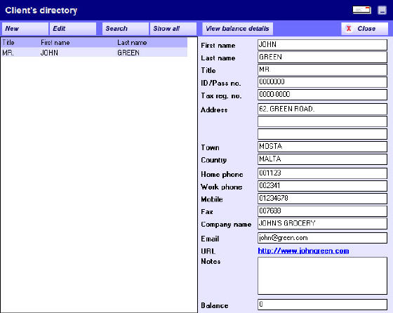 Client directory