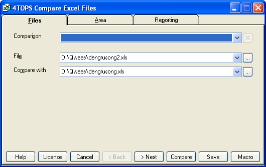 4TOPS Compare Excel Files