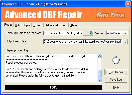 repair DBF file