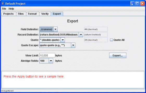 export file