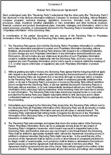 Mutual Confidentiaity Agreement