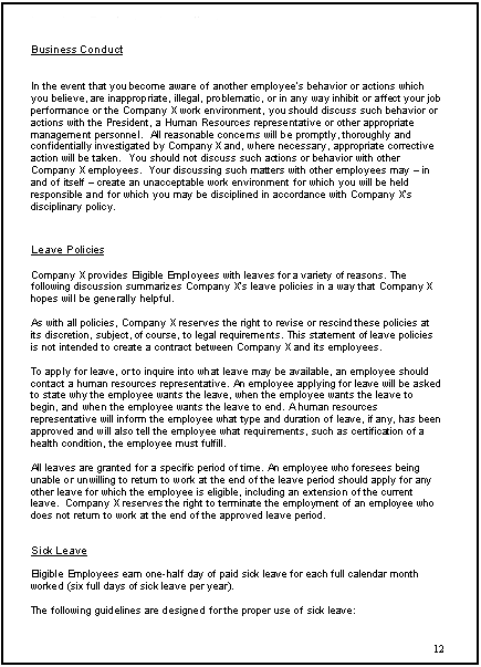 Employee Handbook Template