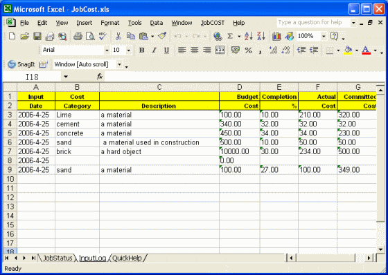 JobCOST Controller for Excel