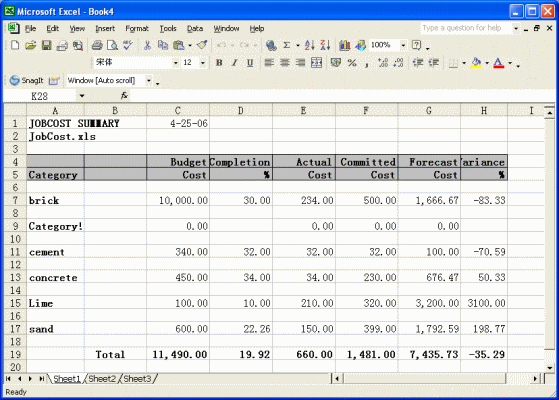 JobCOST Controller for Excel