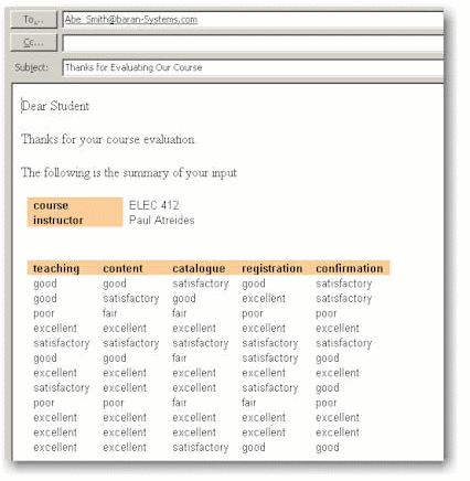 Generate E-Mail from the Output Database