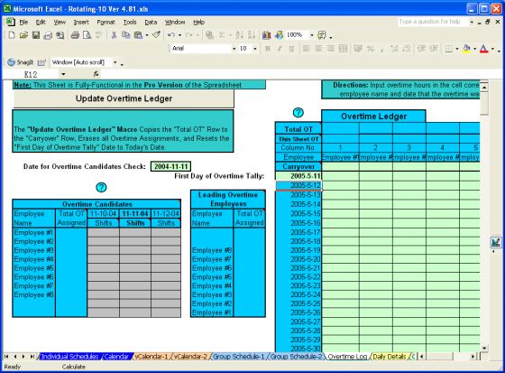 Rotating-10 Excel Shift Scheduler