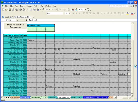 Rotating-25 Excel Shift Scheduler