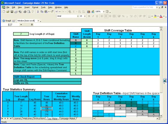Rotating-25 Excel Shift Scheduler