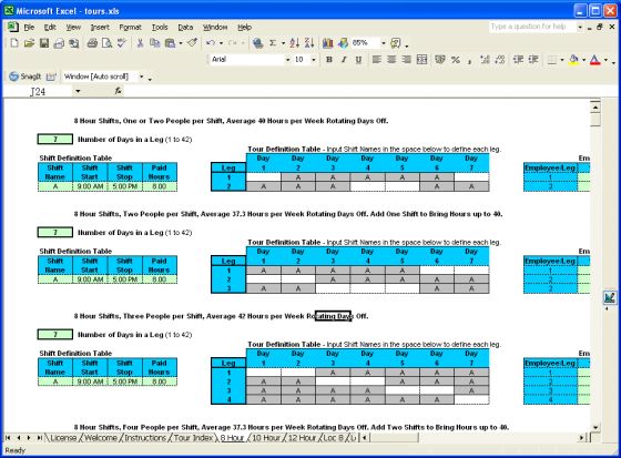 Rotating-25 Excel Shift Scheduler