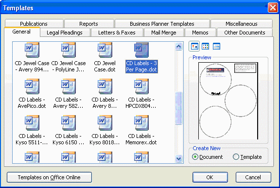 Template - CD and DVD Jewel Case and Label Creator