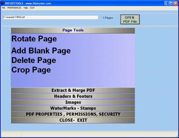 Main window - PDF Edit Tools