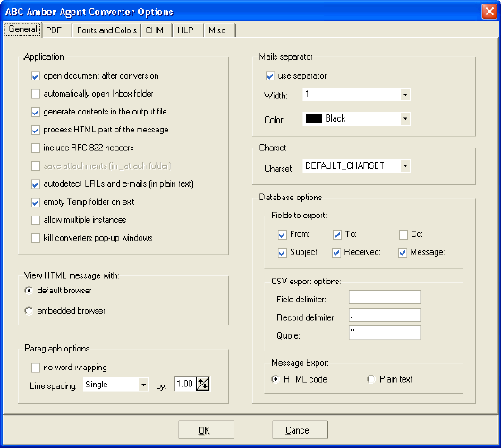 ABC Amber Agent Converter Options