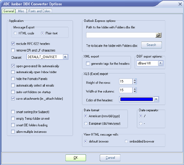 ABC Amber DBX Converter Options