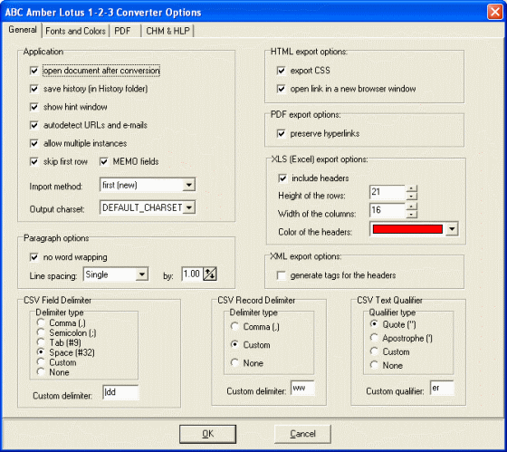 The Screenshot of ABC Amber Lotus 1-2-3 Converter