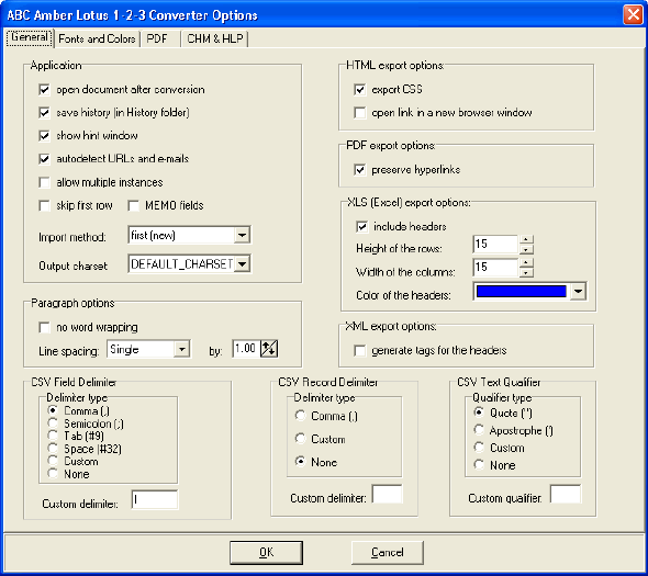 ABC Amber Lotus Converter Options