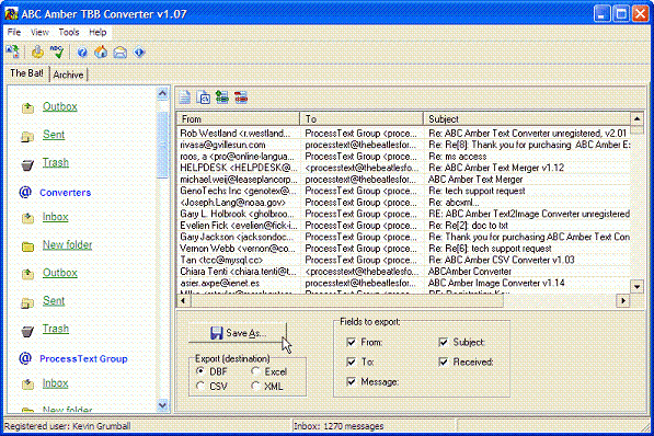 Main window of ABC Amber TBB Converter