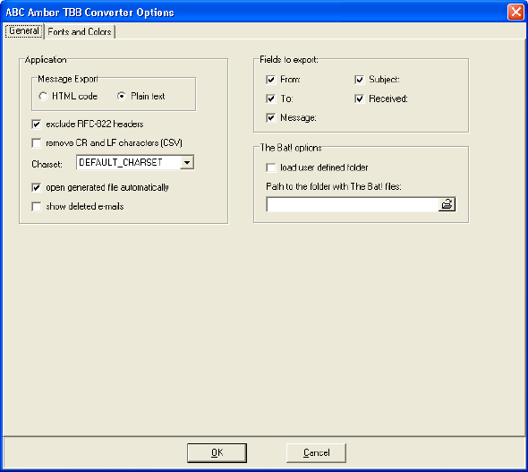 ABC Amber TBB Converter Options