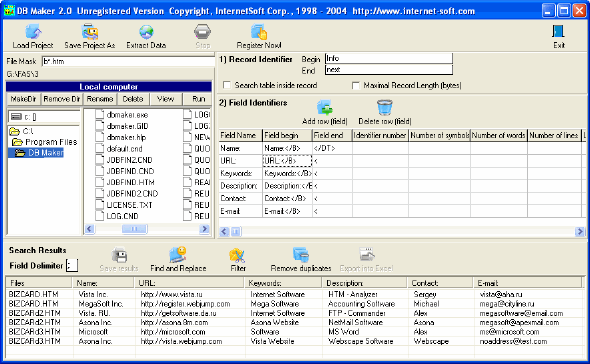 Main window - DB Maker