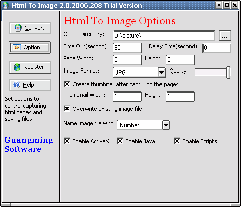 Option - Html To Image