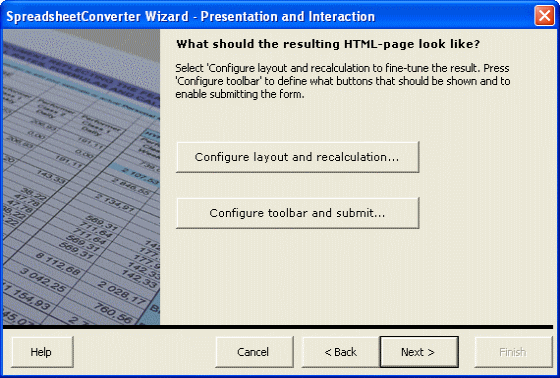 Screenshot of SpreadsheetConverter to ASP ASP.NET