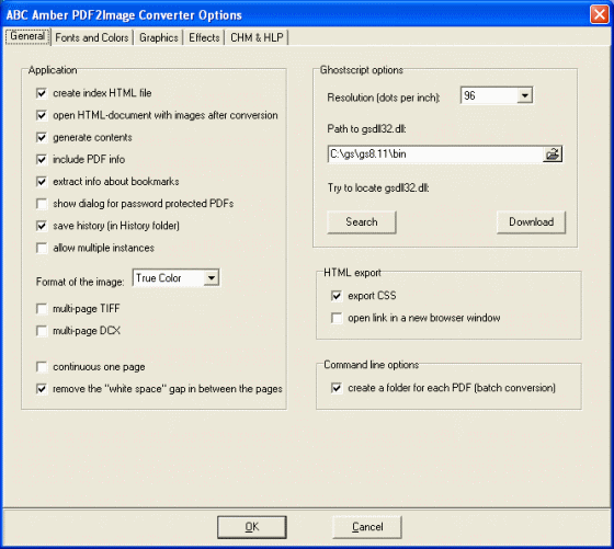 The Screenshot of ABC Amber PDF2Image Converter