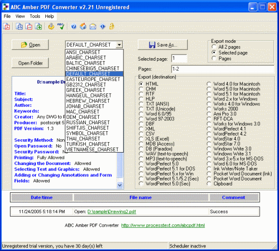 The Screenshot of ABC Amber PDF Converter
