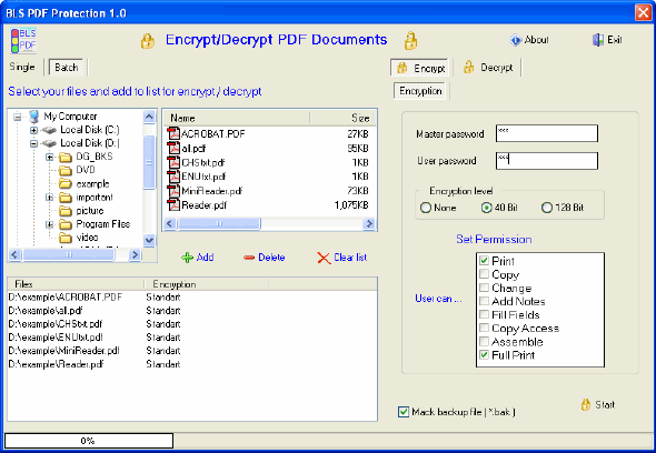 Encrypt PDF - BLS PDF Protection